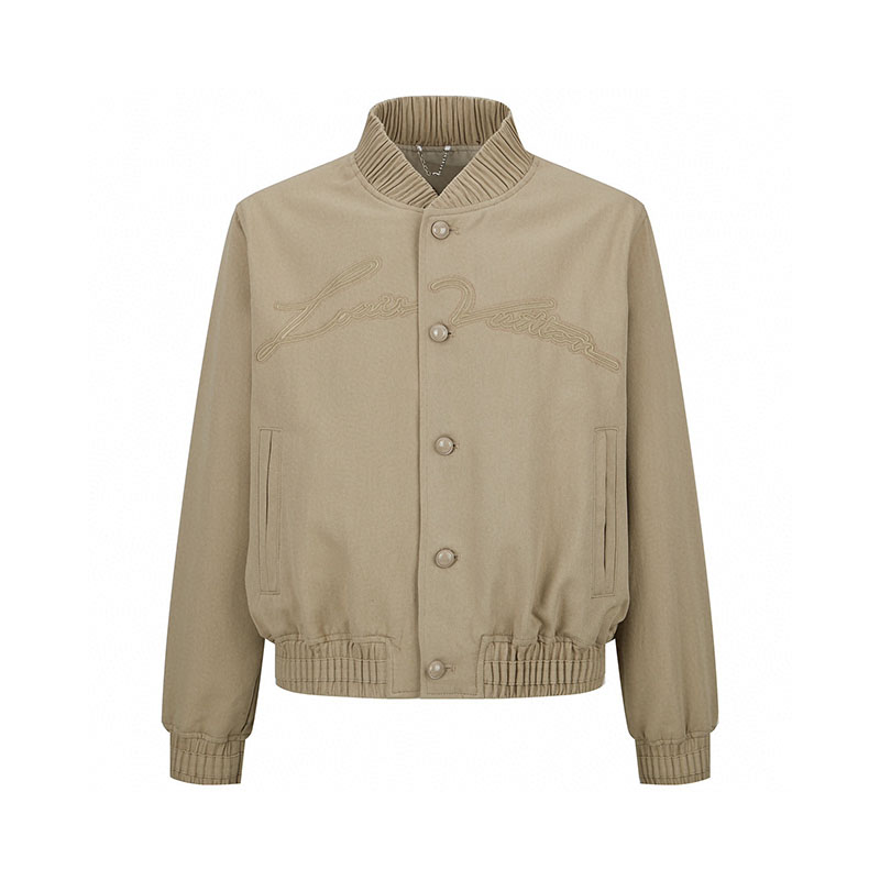 루이비통 엠브로이더드 코튼 블렌드 블루종 보머