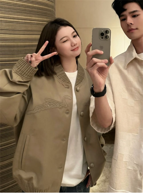 루이비통 엠브로이더드 코튼 블렌드 블루종 보머