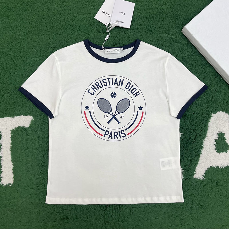 디올 Vibe 린넨 저지 반팔 티셔츠