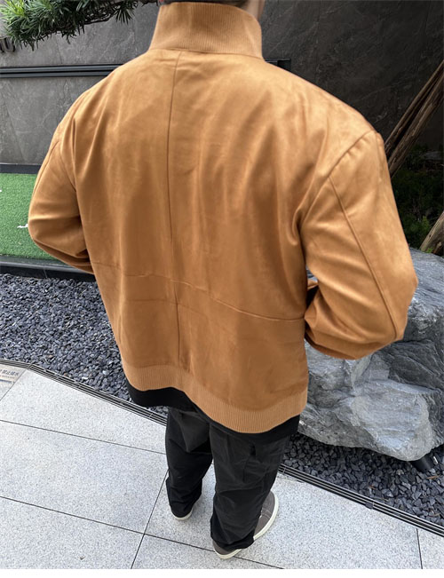 미우미우 24FW 로고 스웨이드 나파 가죽 자켓