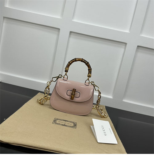 구찌 1947 뱀부 미니 탑 핸들백