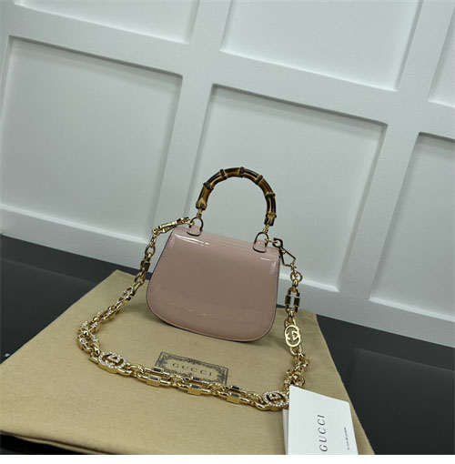 구찌 1947 뱀부 미니 탑 핸들백