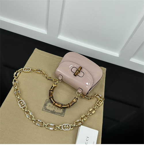 구찌 1947 뱀부 미니 탑 핸들백