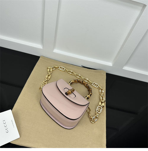 구찌 1947 뱀부 미니 탑 핸들백