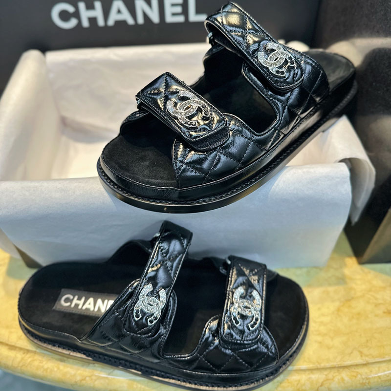 샤넬 25P CC로고 벨크로 뮬 샌들