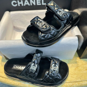 샤넬 25P CC로고 벨크로 뮬 샌들