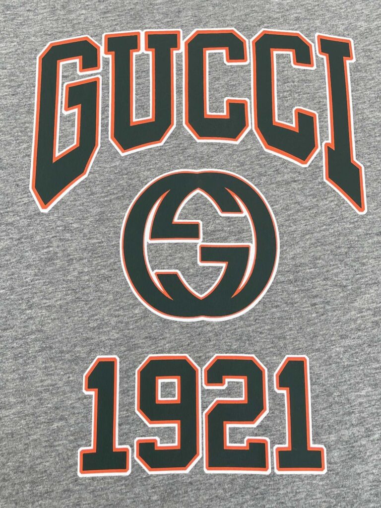 구찌 24 SS GG 칼리지 프린트 반팔 그레이