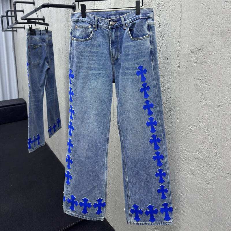 크롬하츠 멀티 크로스 데님 팬츠