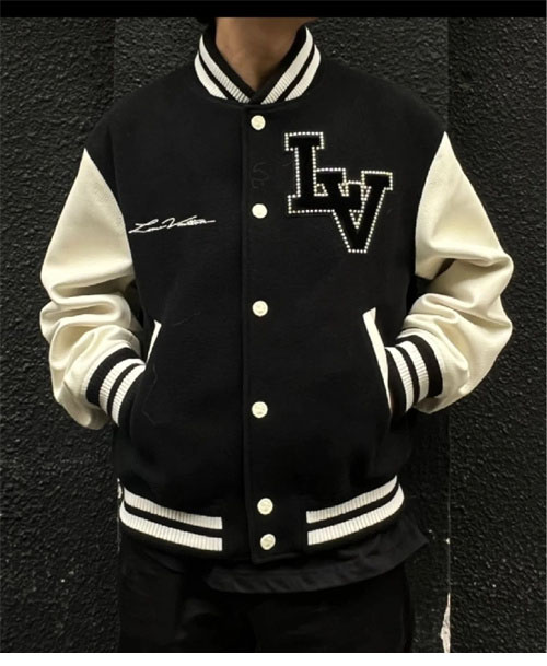 루이비통 시그니처 벨벳 LV 바시티 블루종 자켓