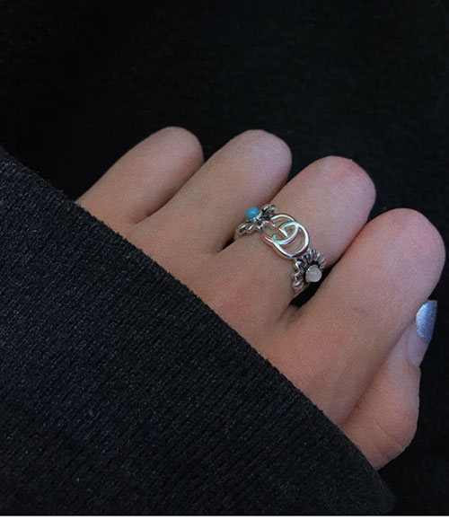 구찌 더블 G 플라워 스터드 반지