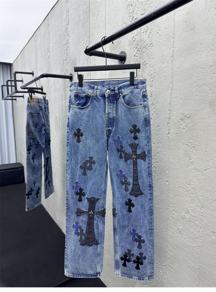 크롬하츠 멀티 크로스 데님 팬츠