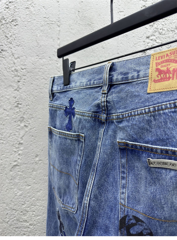 크롬하츠 멀티 크로스 데님 팬츠