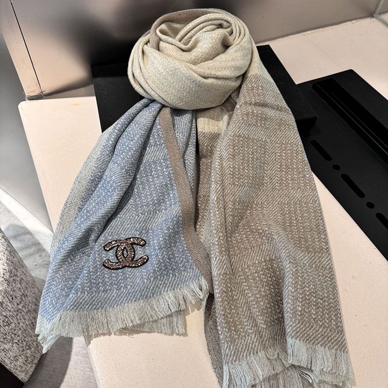 샤넬 CC로고 양면 울 머플러