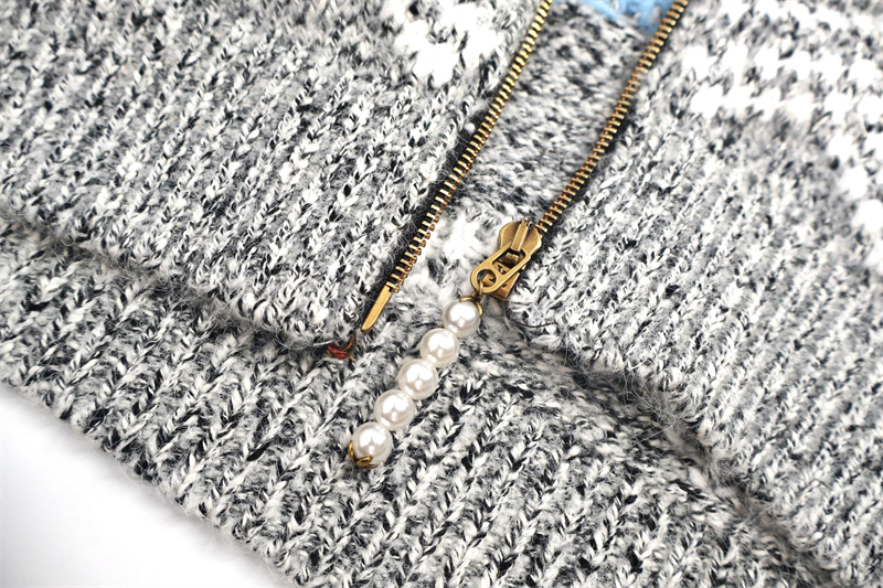 루이비통 x 니고 LV 자수 지퍼 니티드 블루종 자켓