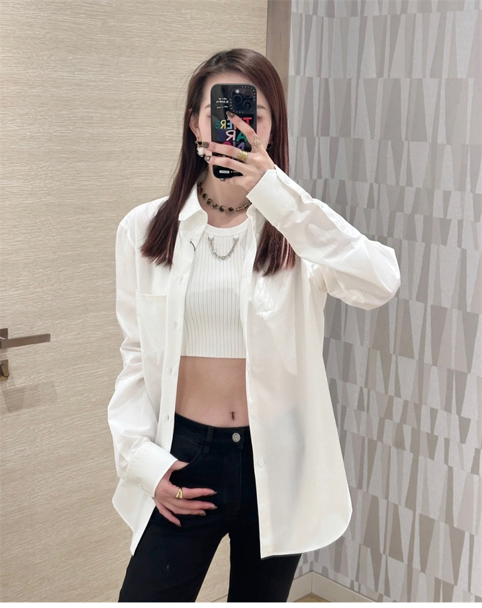 루이비통 DNA LV 엠브로이더드 코튼 셔츠