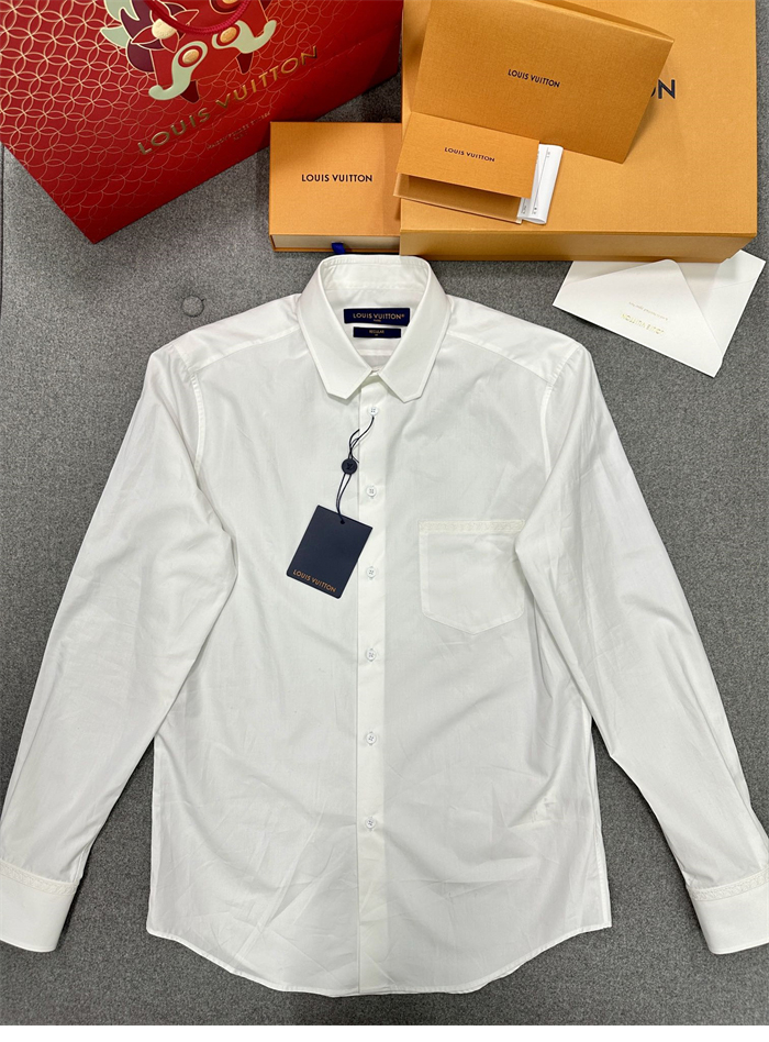 루이비통 DNA LV 엠브로이더드 코튼 셔츠