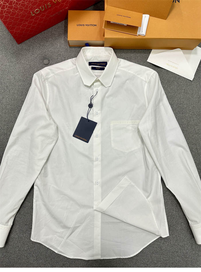 루이비통 DNA LV 엠브로이더드 코튼 셔츠