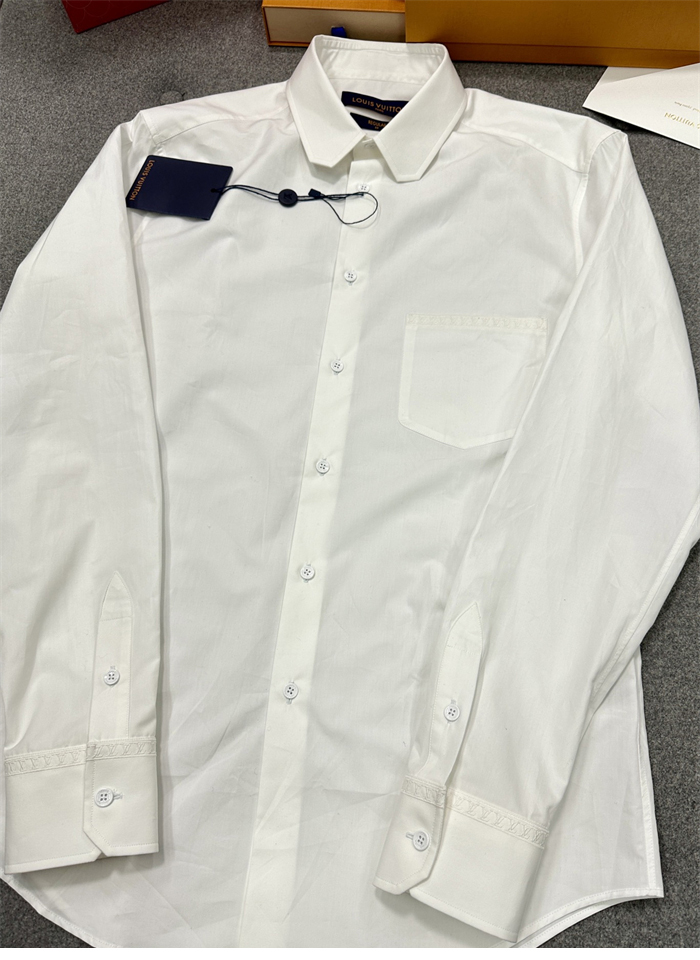 루이비통 DNA LV 엠브로이더드 코튼 셔츠