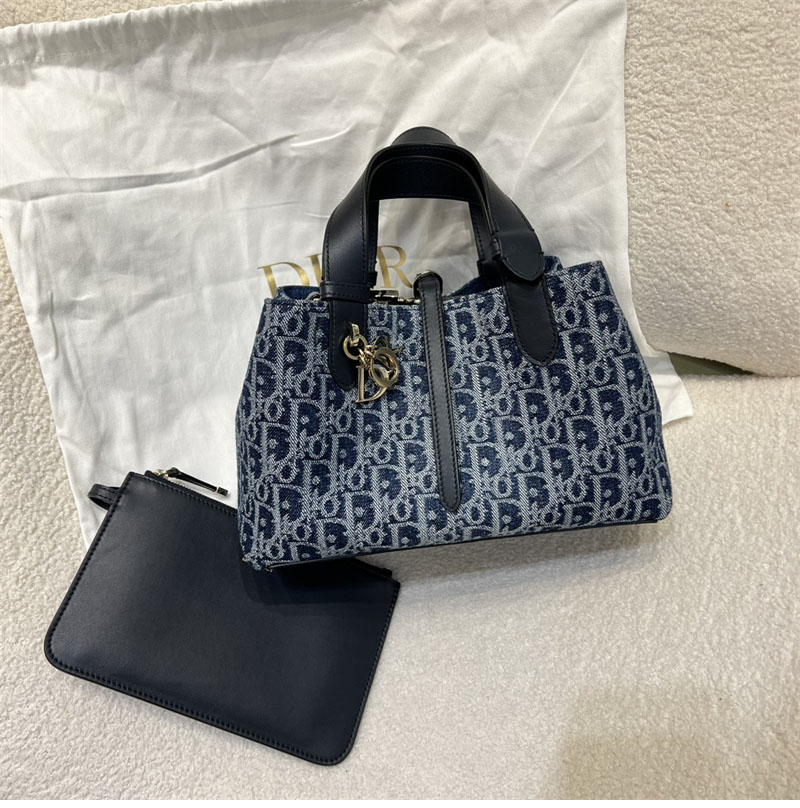 디올 뚜주흐 스몰 백 데님 오블리크