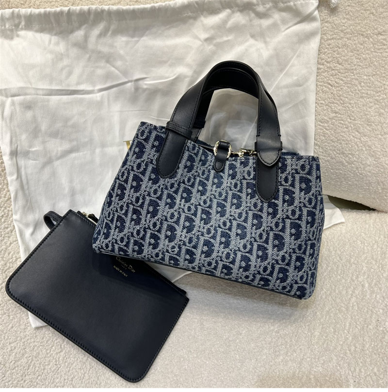 디올 뚜주흐 스몰 백 데님 오블리크