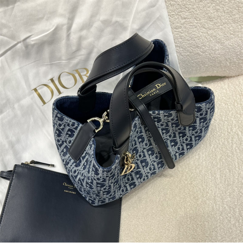 디올 뚜주흐 스몰 백 데님 오블리크