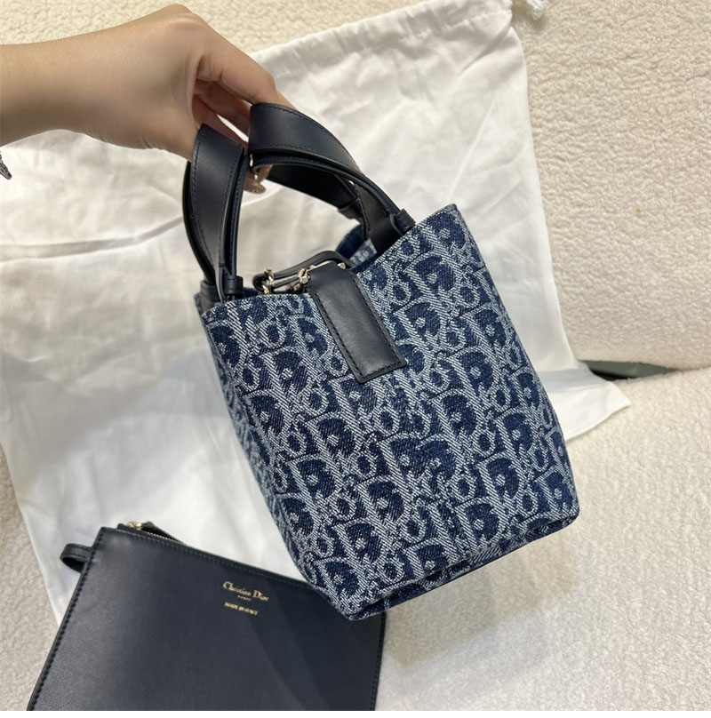 디올 뚜주흐 스몰 백 데님 오블리크