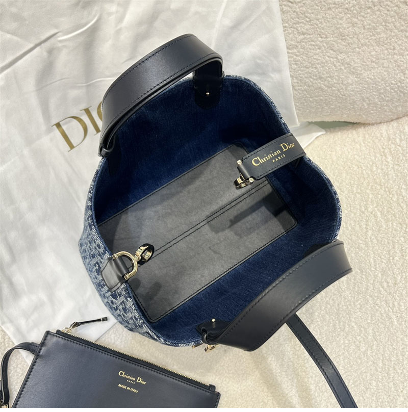 디올 뚜주흐 스몰 백 데님 오블리크