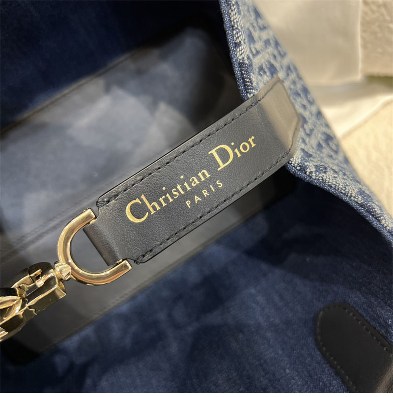 디올 뚜주흐 스몰 백 데님 오블리크