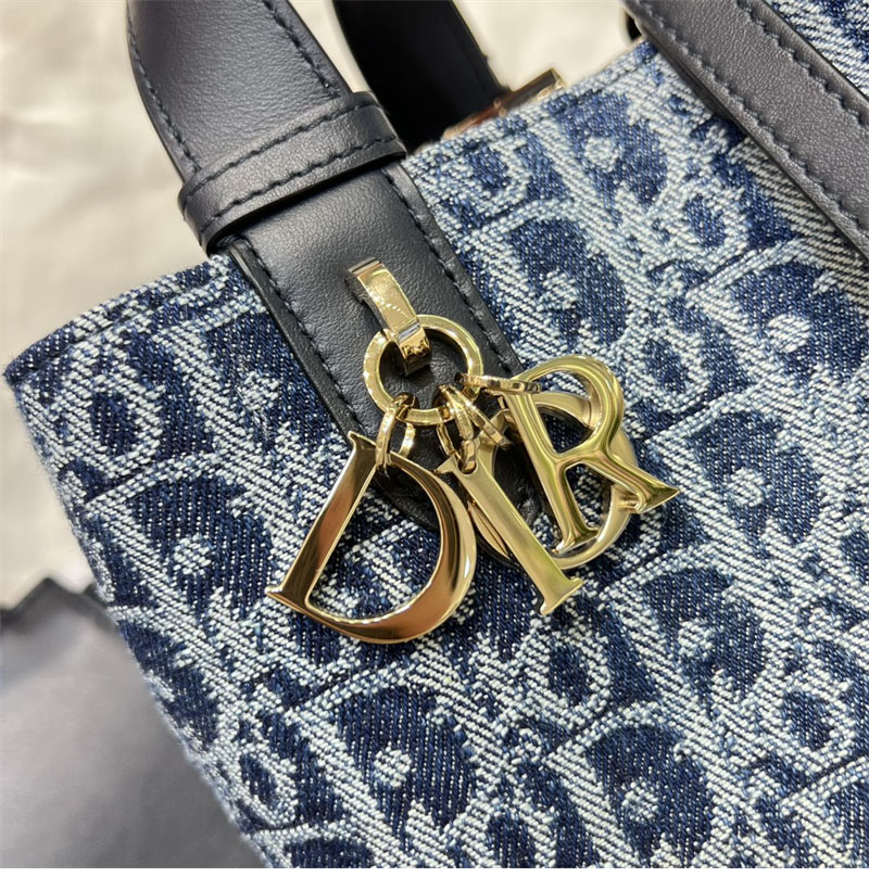 디올 뚜주흐 스몰 백 데님 오블리크