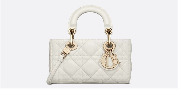 디올 레이디 D-조이 마이크로 백 라떼 까나쥬