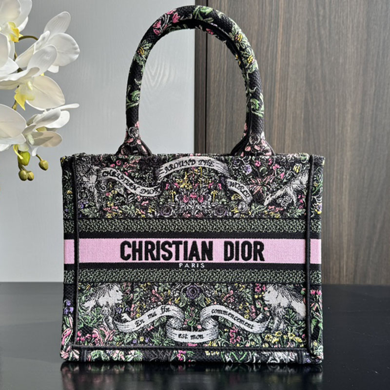 디올 북 토트백 어라운드 더 월드 블랙 멀티