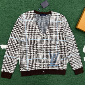 루이비통 텍스처드 플래드 가디건