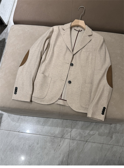 로로피아나 투버튼 빈티지 레더 블레이저