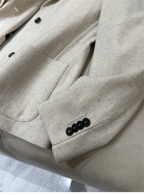 로로피아나 투버튼 빈티지 레더 블레이저