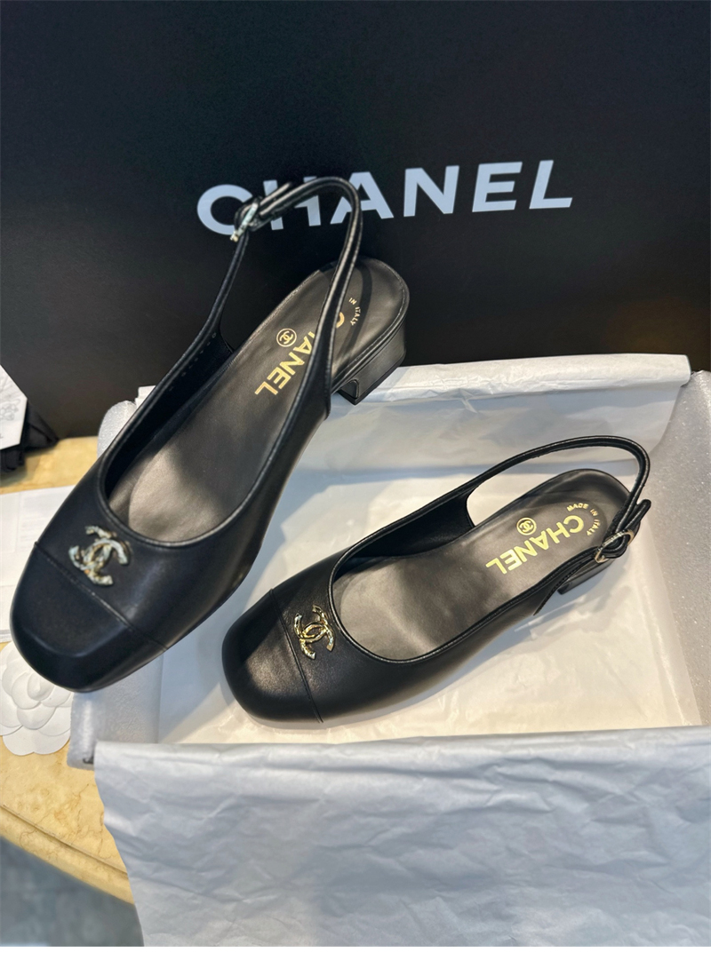 샤넬 24A CC로고 슬링백 펌프스