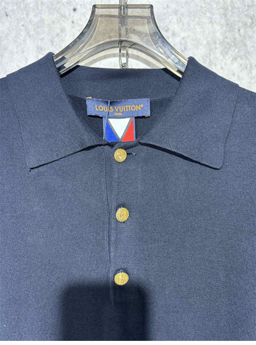 루이비통 LV컵 버튼 로프 자수 반팔 코튼 폴로 티셔츠