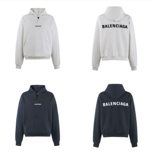 발렌시아가 로고 코튼 후드 스웨트셔츠