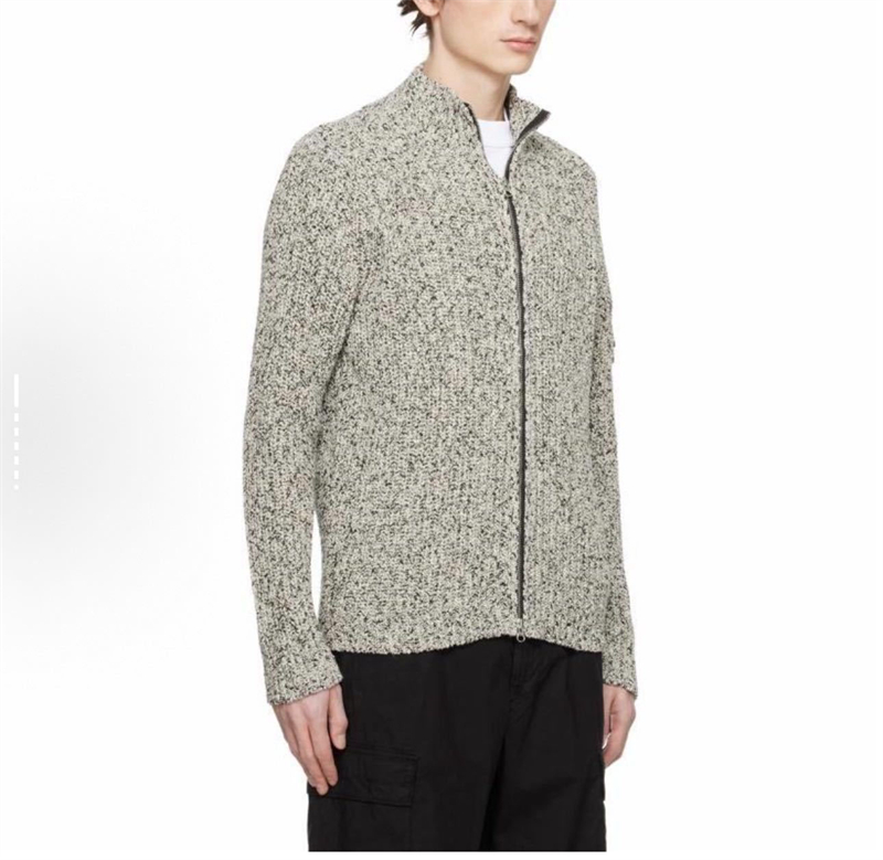 스톤아일랜드 립드 코튼 집 가디건