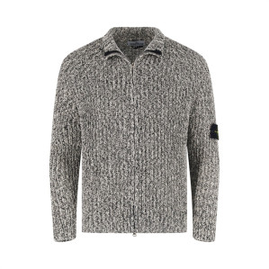 스톤아일랜드 립드 코튼 집 가디건