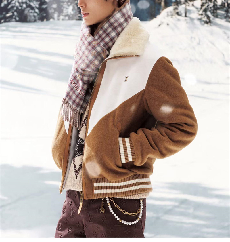 루이비통 모노그램 블루종 위드 시어링 카라 자켓（레어）