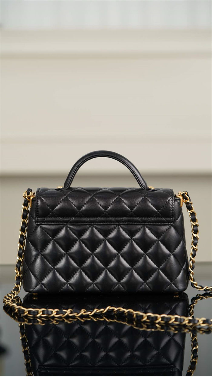 샤넬 25p 탑핸들 골드 메탈 스몰 플랩 백