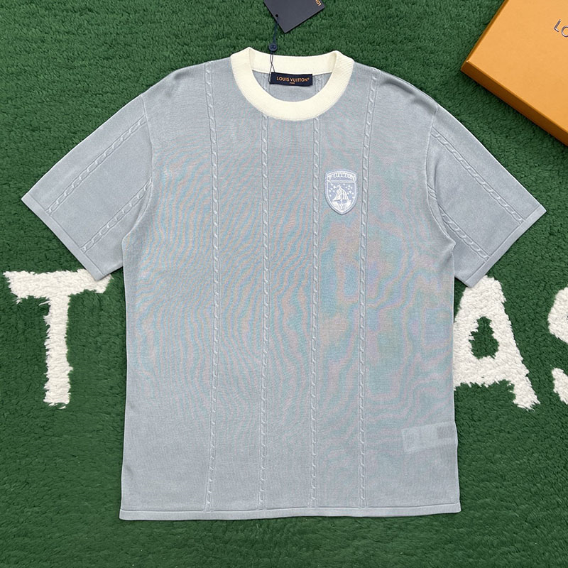 루이비통 LV 리그 패치 인따르시아 실크 코튼 반팔 크루넥 티셔츠