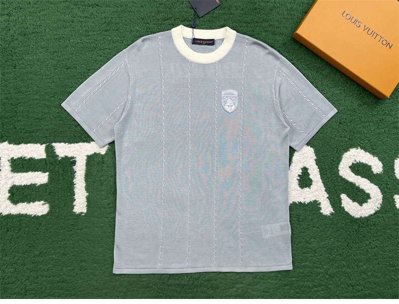 루이비통 LV 리그 패치 인따르시아 실크 코튼 반팔 크루넥 티셔츠