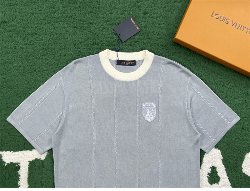 루이비통 LV 리그 패치 인따르시아 실크 코튼 반팔 크루넥 티셔츠