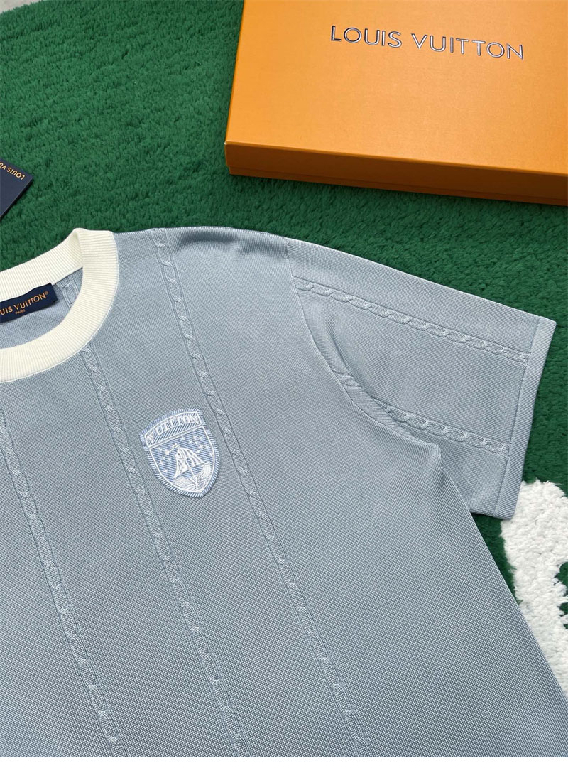 루이비통 LV 리그 패치 인따르시아 실크 코튼 반팔 크루넥 티셔츠