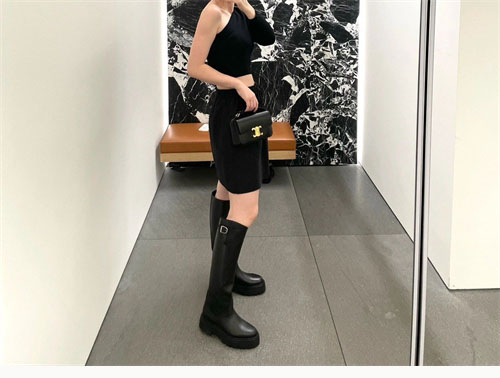 셀린느 플랩 버클 하이탑 부츠