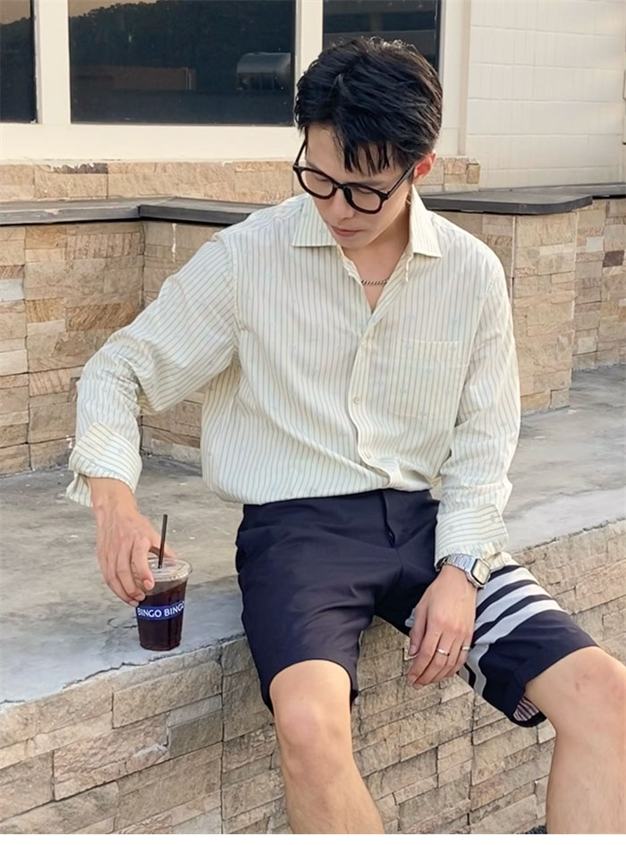 구찌 GG 스트라이프 롱 슬리브 셔츠