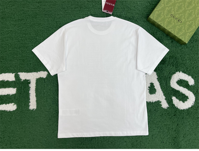 구찌 닻 모티브 메종 로고 프린트 코튼 저지 반팔 티셔츠