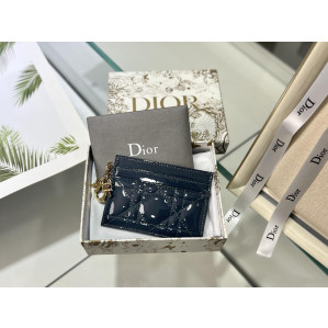 Dior Lady Patent Cannage Card Holder