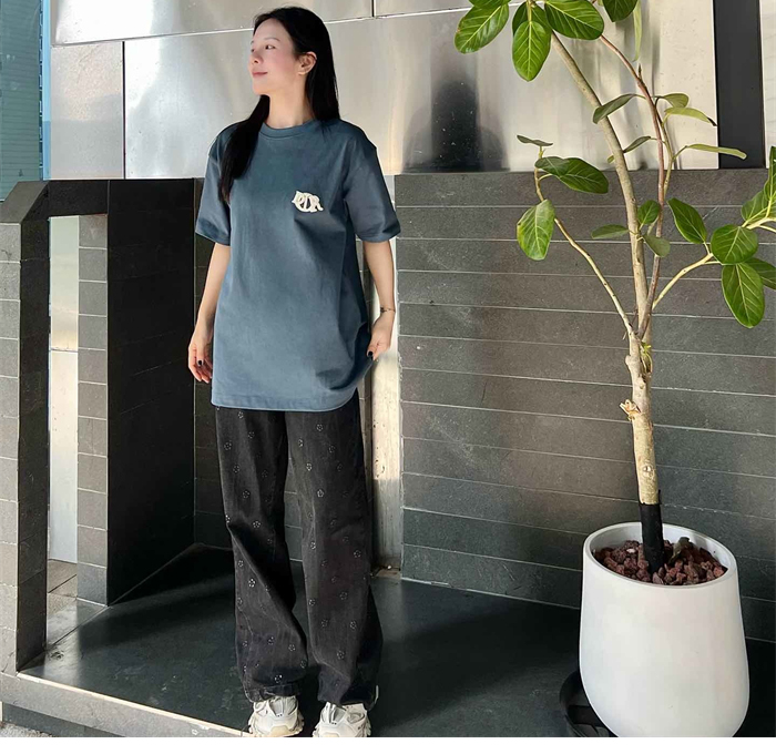 디올 Charm 코튼 반팔 티셔츠